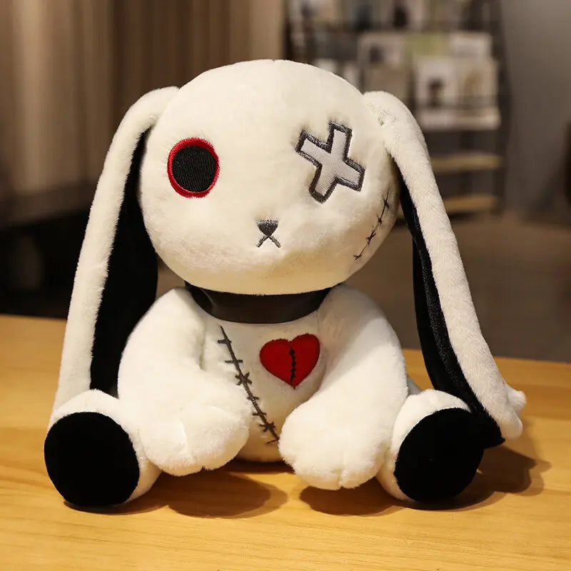 Spooky Gothic Bunny Stuffed Crazy Rabbit Plush Toys, Spooky Gothic Bunny Stuffed Animal Cute Horror Dreadful Bunny Doll, For Hal TechVisio