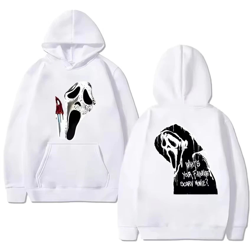 2025 New in gothic Double Sided printed streetwear Men women VI Ghostface Graphic Hoodie Unisex Fleece Long sleeve Sweatshirts TechVisio