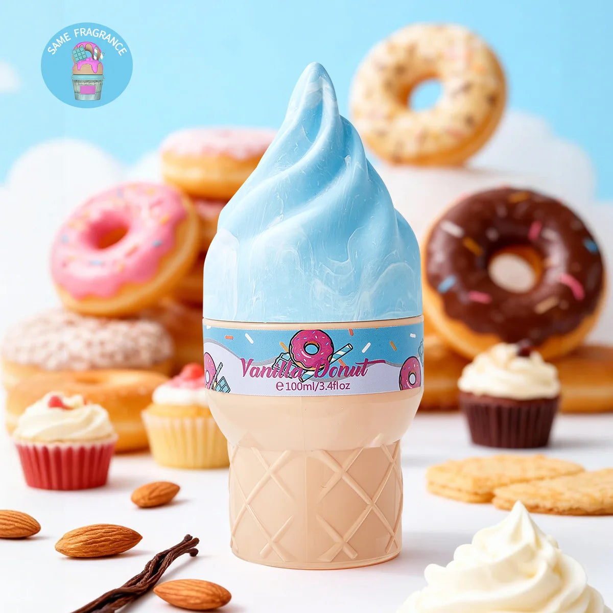 Gourmet Dessert Perfume Spray,Chocolate Cookie/Cotton Candy/Caramel Popcorn Fragrance Mist,Sweet Women Strawberry Vanilla Scent TechVisio