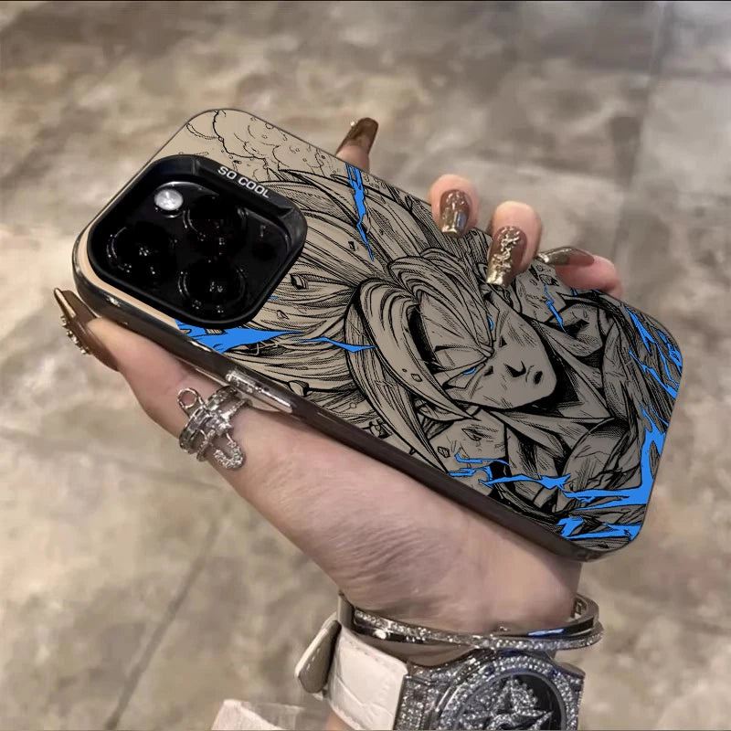 Coque iPhone Dragon Ball – Goku & Vegeta, PC+TPU Anti-Choc, iPhone X à 17 Pro Max