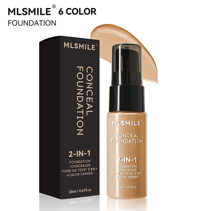 Fond de Teint Liquide 2-en-1 Correcteur Mat Waterproof Longue Tenue 20ml – 6 Teintes TechVisio