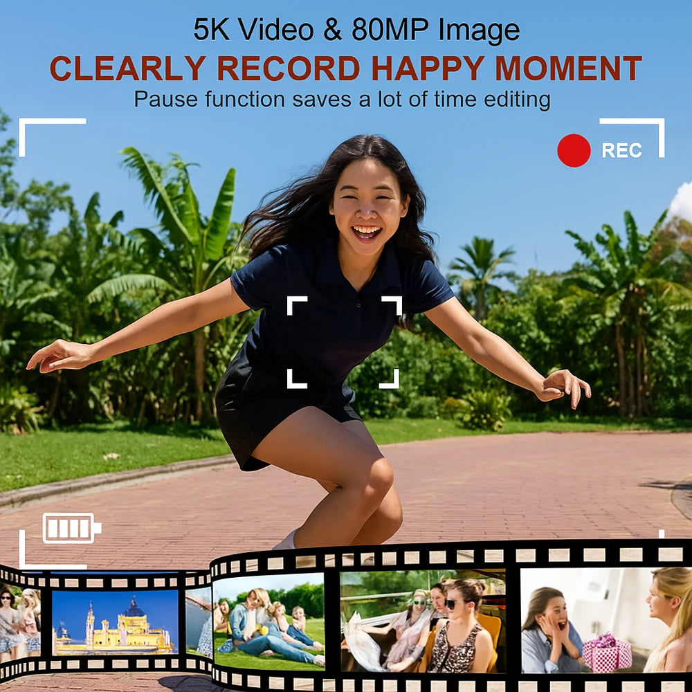 Magecam 5K 80MP Camera | Dual Screen | 18x Zoom | Wi-Fi