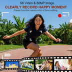 Magecam Appareil Photo 5K – 80MP | Double Écran | Zoom 18x | Wi-Fi TechVisio