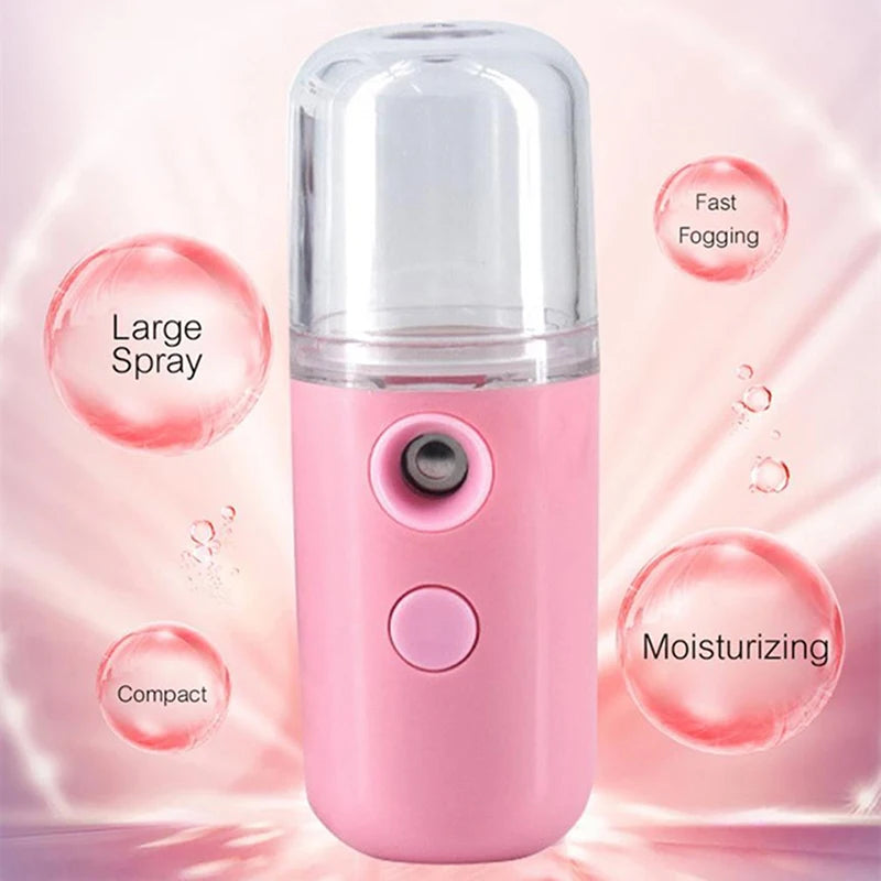 Nano Mister 30 ml Mini Face Humidifier Portable Facial Sprayer USB Rechargeable Handy Skin Care Machine for Face Hydrating TechVisio