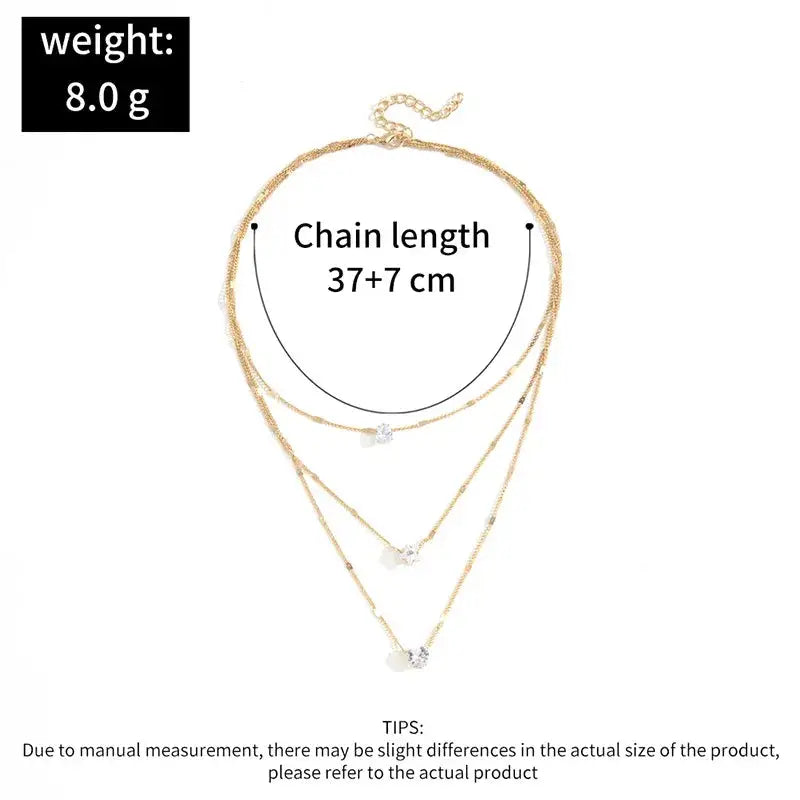 Collier Pendentif Zircon Cœur – Multicouche Choker Tendance Femme DAIPAN