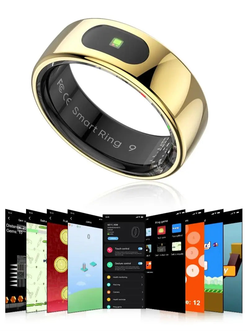 Connected Ring R08 – Health Tracking, Temperature, 5ATM | Gold, Silver, Black