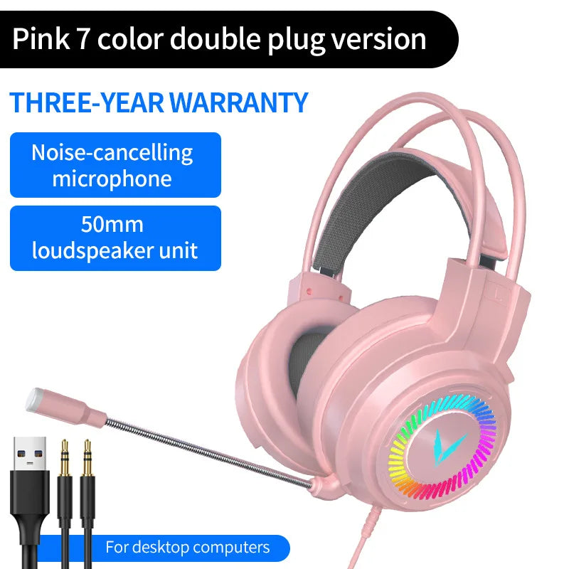 LEEDOAR G60 – 7.1 Surround Gaming Headset 360° Mikrofon LED
