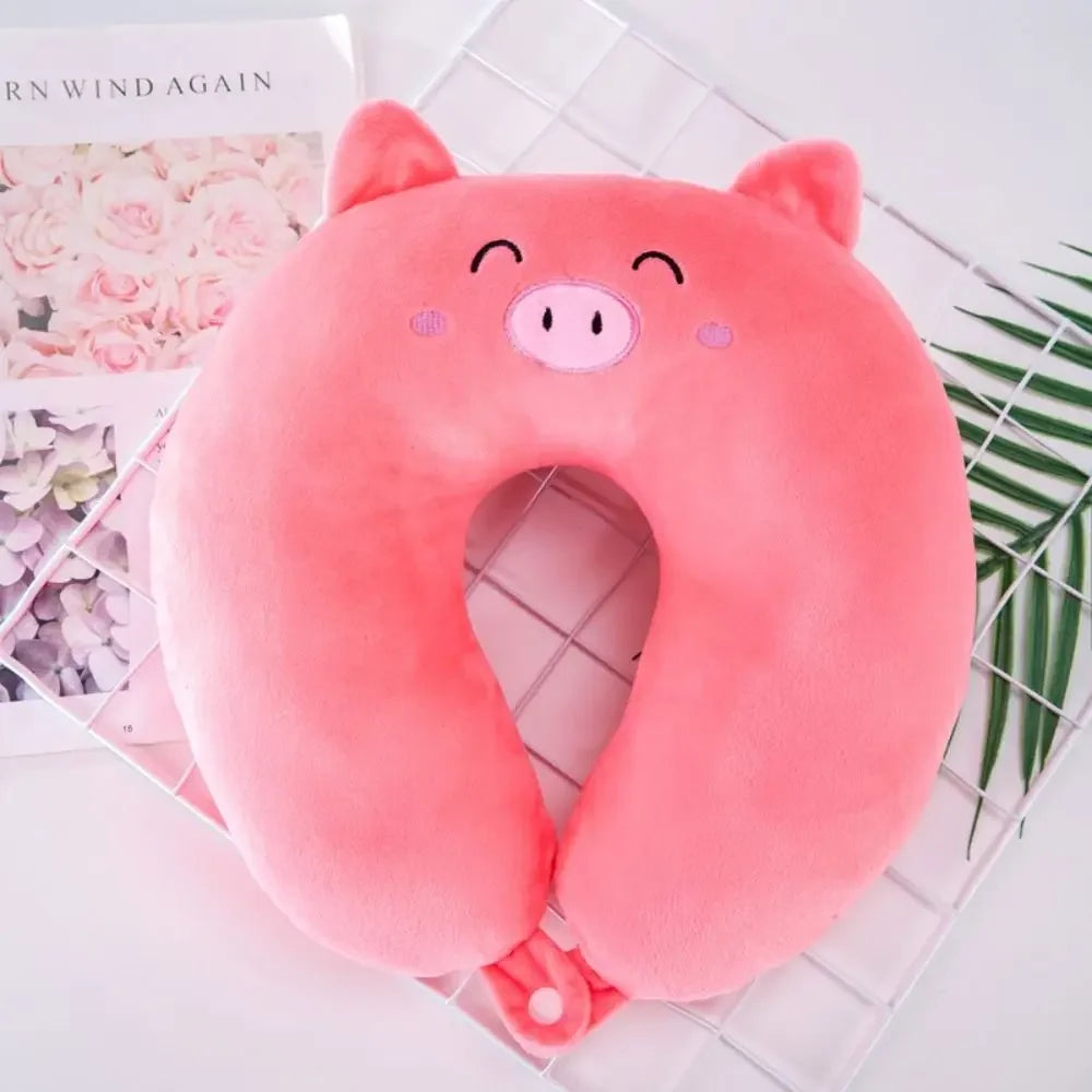 Oreiller de Voyage en U Peluche Animaux – Adulte & Enfant