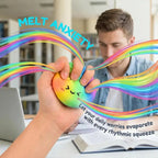 Rainbow Color Dumpling Squishy Toy with Bamboo Slow Rising Stress Relief Fidget Ball Soft Squeeze Toys for Adults & Kids TechVisio