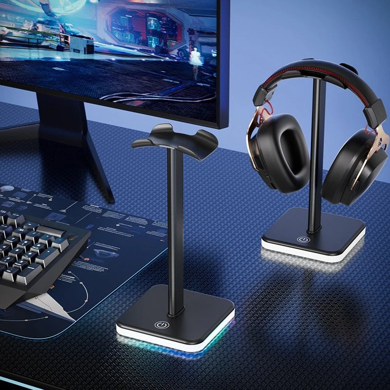 RGB Gaming Headset Ständer – Verstellbare LED-Beleuchtung | Aufbewahrung & Display für Kopfhörer