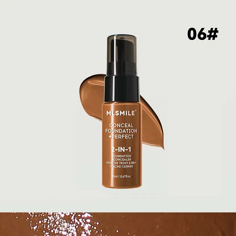 Fond de Teint Liquide 2-en-1 Correcteur Mat Waterproof Longue Tenue 20ml – 6 Teintes TechVisio