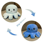 18/28/48cm Cute Reversible Mood Octopus Plush Toy Double Sided Flip Octopus Pillow Soft Stuffed Animal Doll Home Room Decor Gift TechVisio