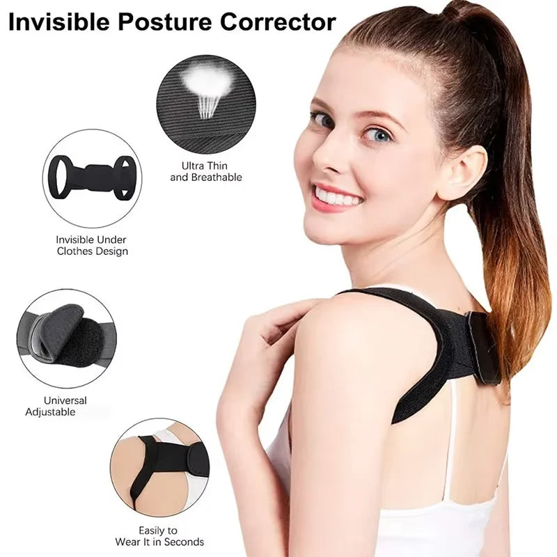 Adjustable Posture Corrector Back Support Shoulder Belt Rectify Straighten Correction Spine Corrector Health Postural Fixer Tap TechVisio