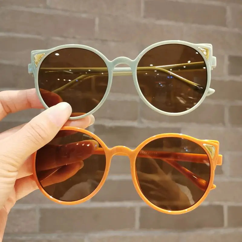 Girls Boys Cute Animal Cartoon Ears Sunglasses Outdoor Sun Protection Children Lovely Vintage Sunglasses Protection Classic Kids TechVisio