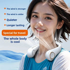USB Hanging Neck Fan Portable Bladeless Mini Rechargeable Mute LED Digital Display Electric Air Cooler Handheld TechVisio
