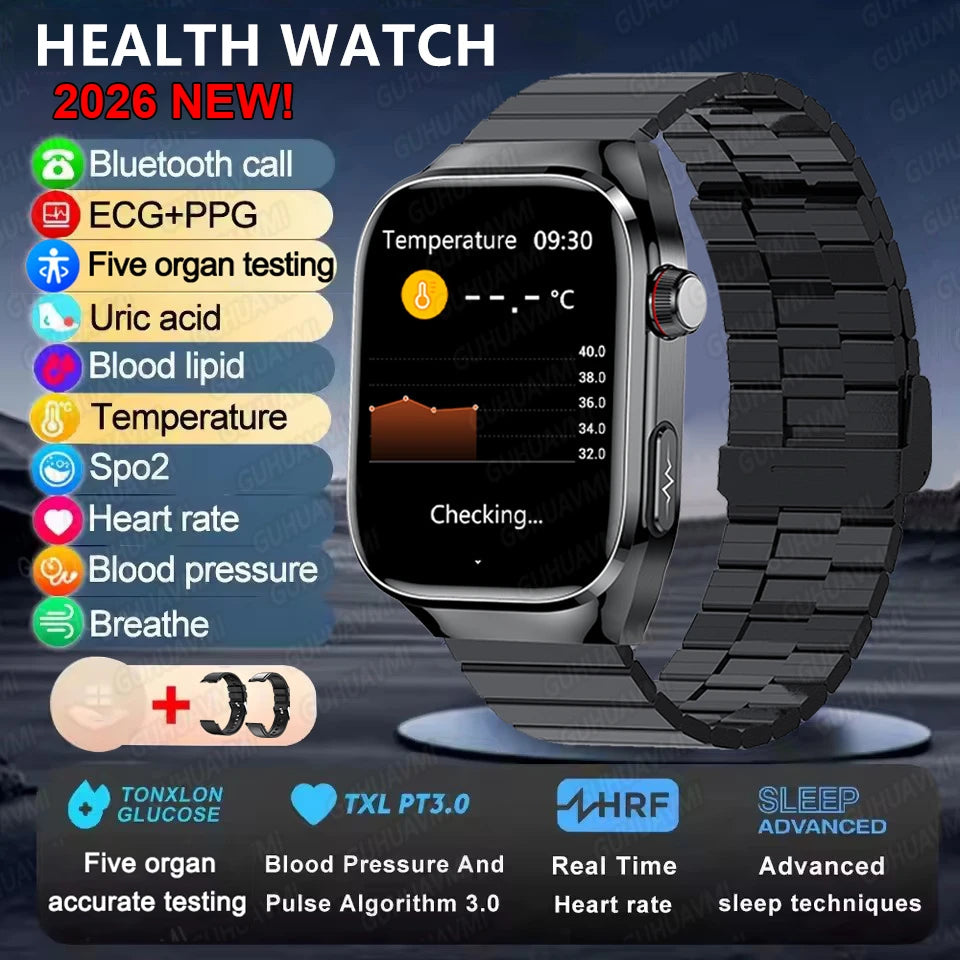 Smartwatch Gesundheit KI – EKG, SpO2, AMOLED, IP68