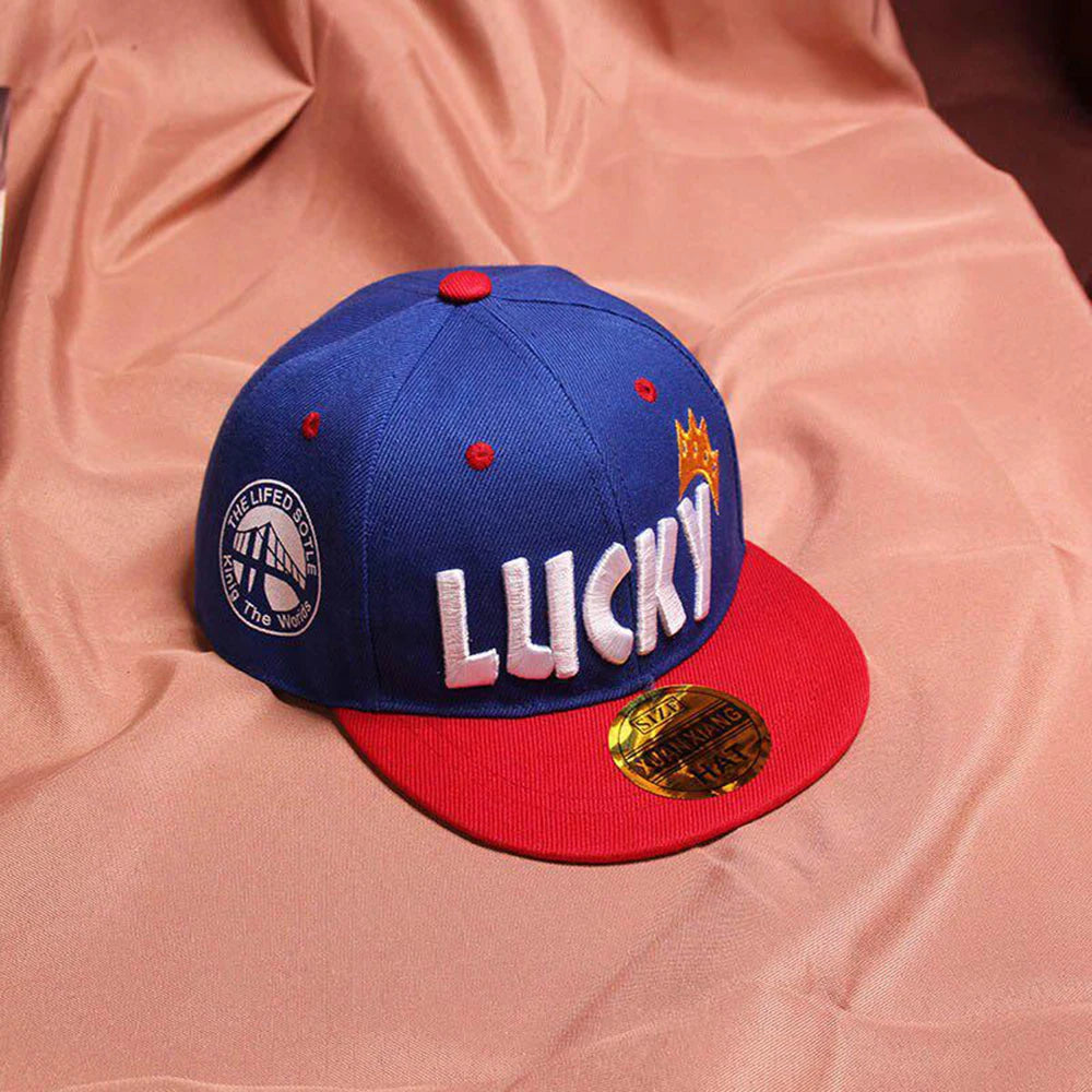 Children's Peaked Caps Lucky Baby Boys Sun Hat Embroidery Cotton Girls Baseball Cap Kids Children Hip Hop Hat 3-10 Years TechVisio
