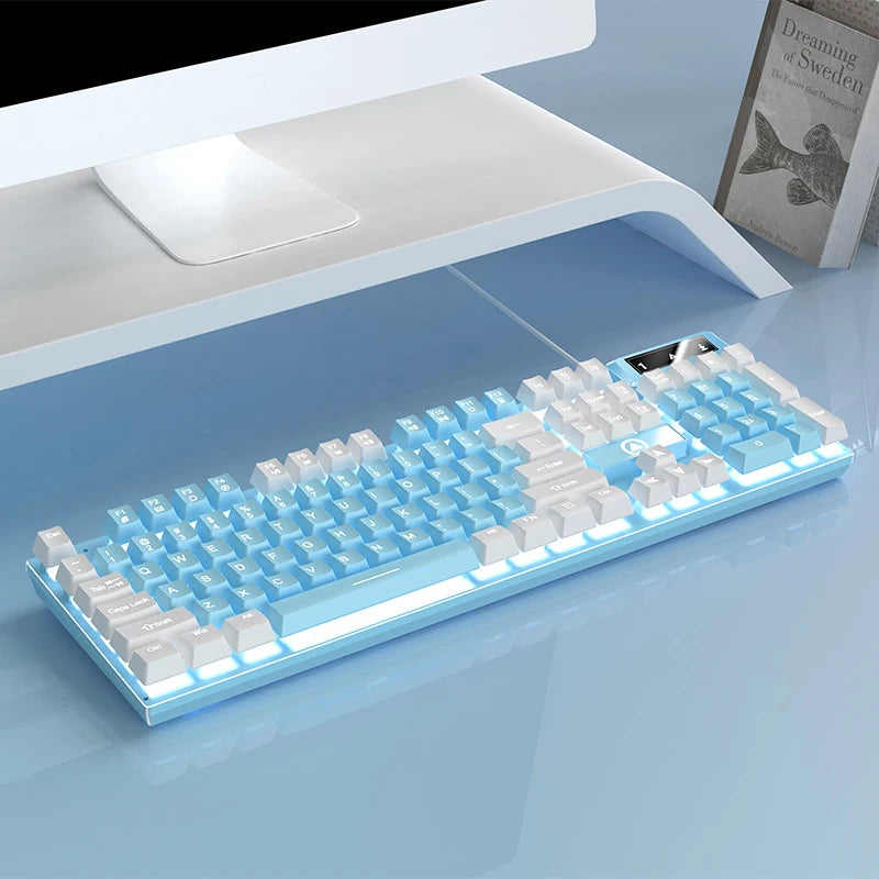 YINDIAO K500 Wired  Keyboard Gaming  Laptop Desktops PC Computer Office Accessories Low Profile Gamer Keyboards With Numpad TechVisio