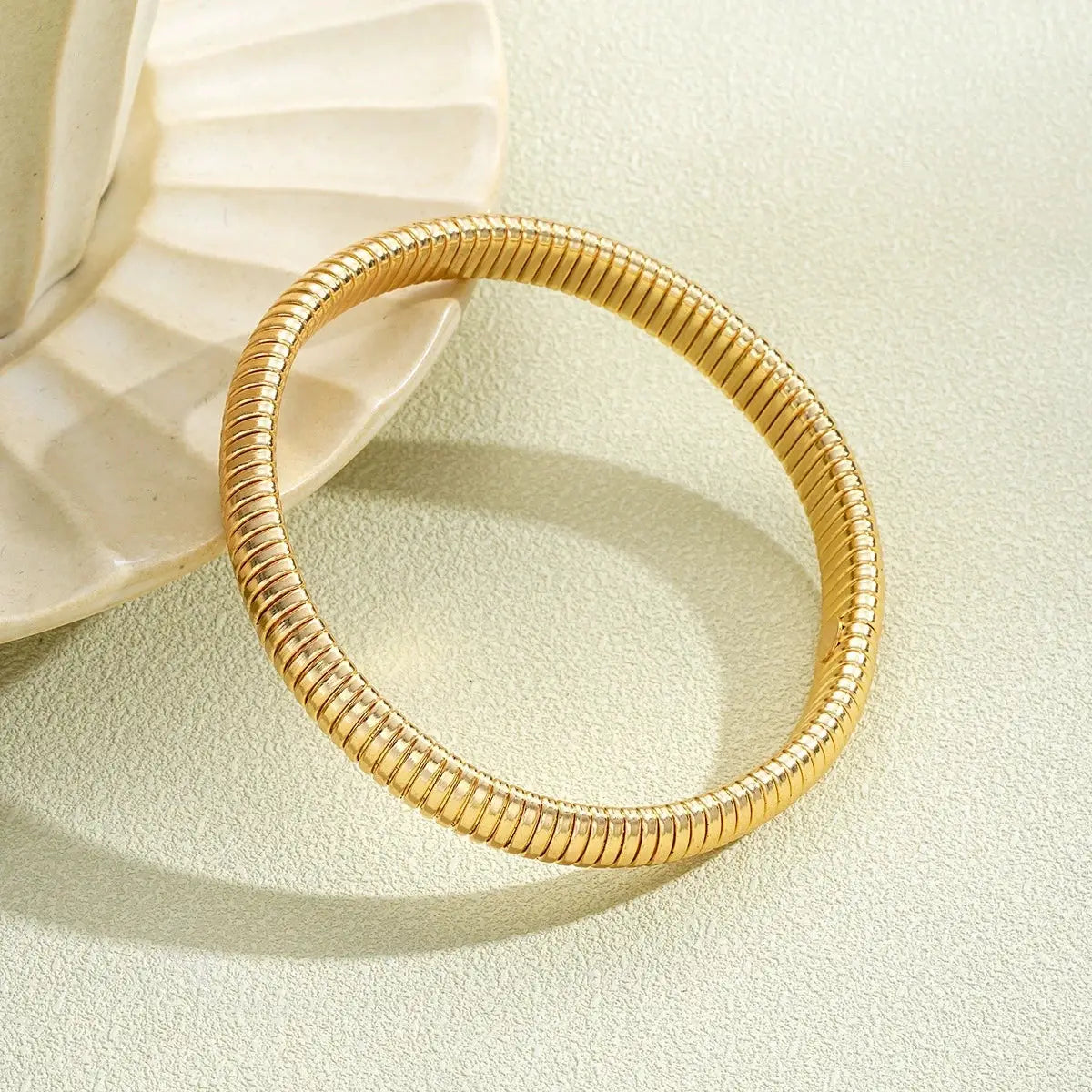 Bracelet Élastique Spiral Chunky – Or & Argent Femme Style Punk DAIPAN