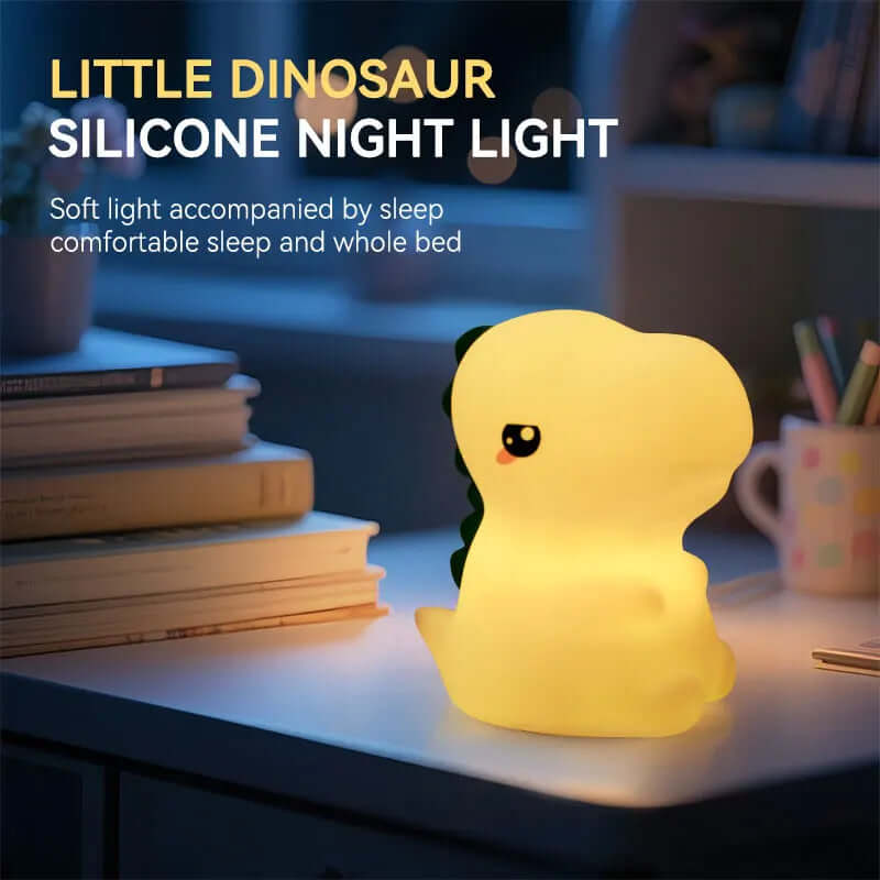Veilleuse Dinosaure – Lumière Colorée ou Chaude, Minuterie & Rechargeable TechVisio