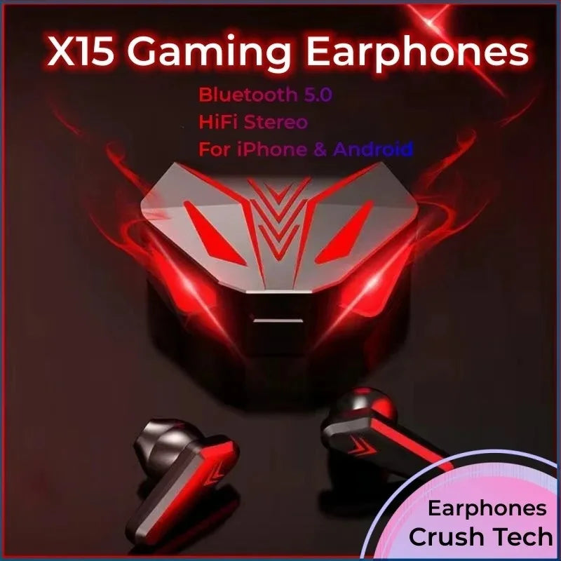 Écouteurs Gaming TWS X15 – 65ms | BT 5.1 | HiFi | Waterproof