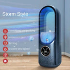 Portable USB Air Cooler Leafless Electric Fan 6 Speed Silent Timer Air Conditioner Cooling Fan Humidifier Conditioning Fan TechVisio