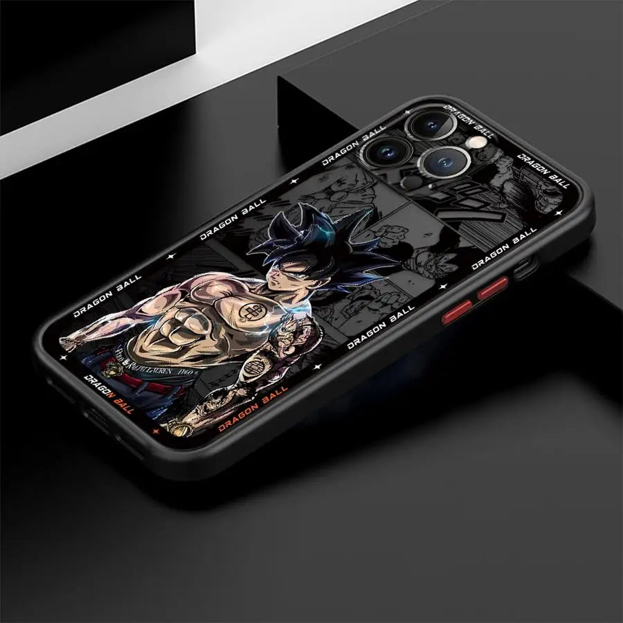 Soft Edge Case for iPhone 13 Mini 11 11 Plus 16 12 15 Pro MAX 14 XS 8 7 SE XR 16 Plus 12Pro 14Pro Hot Blooded Anime Goku TechVisio