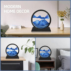 3D Hourglass Quicksand Moving Sand Art Picture Round Glass Deep Sea Sandscape Craft Flowing Painting Home Office Work Decor TechVisio