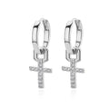 Zircon Cross Drop Earring for Women 2023 Gold Color Stainless Steel Earrings Luxury Ear Buckle Jewelry Wedding Gifts pendientes TechVisio