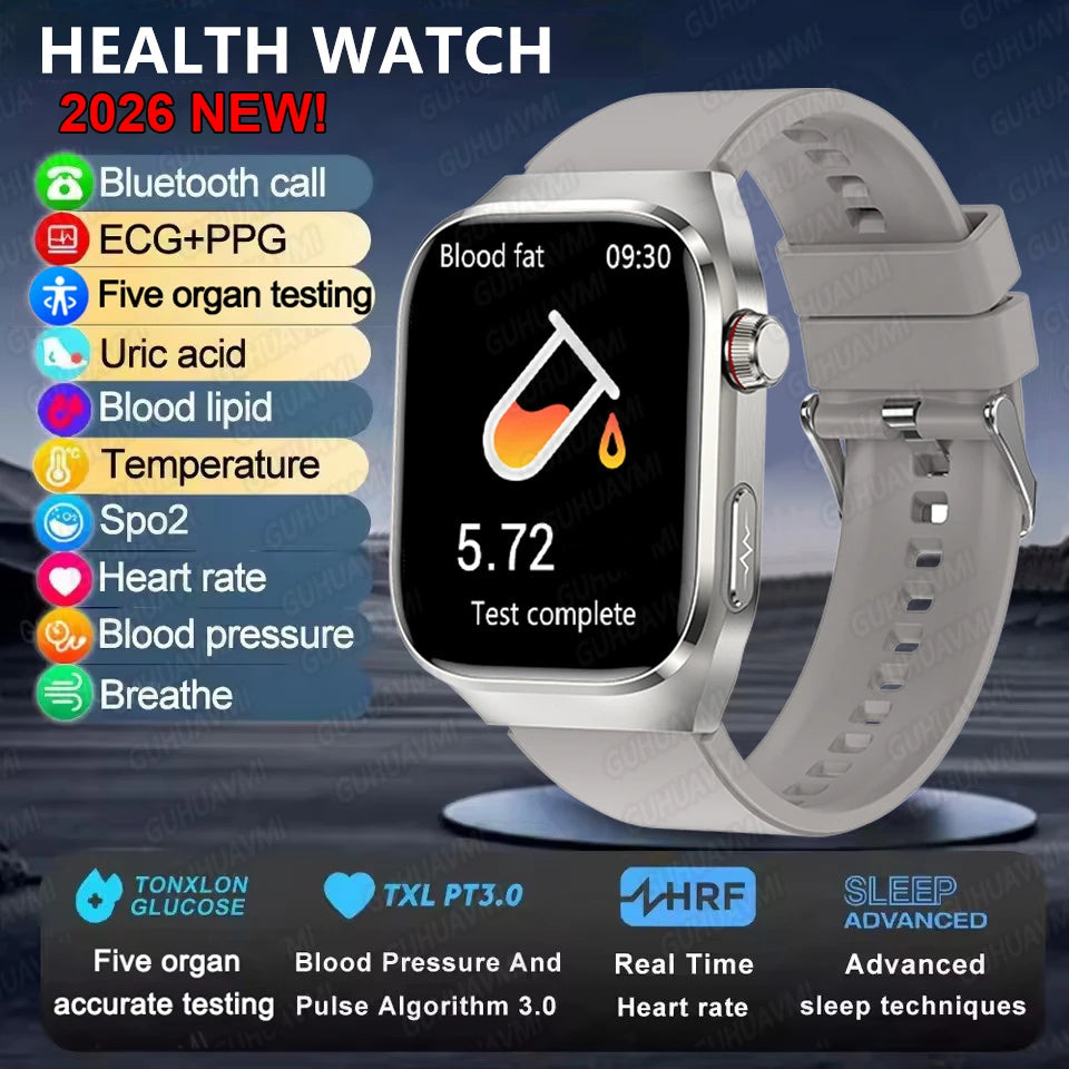 Smartwatch Gesundheit KI – EKG, SpO2, AMOLED, IP68