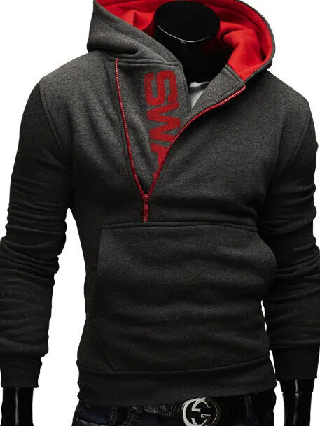 Men's Full Zip Hoodie Jacket Hooded Plain Pocket Sports Outdoor Daily Sports Hot Stamping Designer Basic Casual Sweatshirts TechVisio