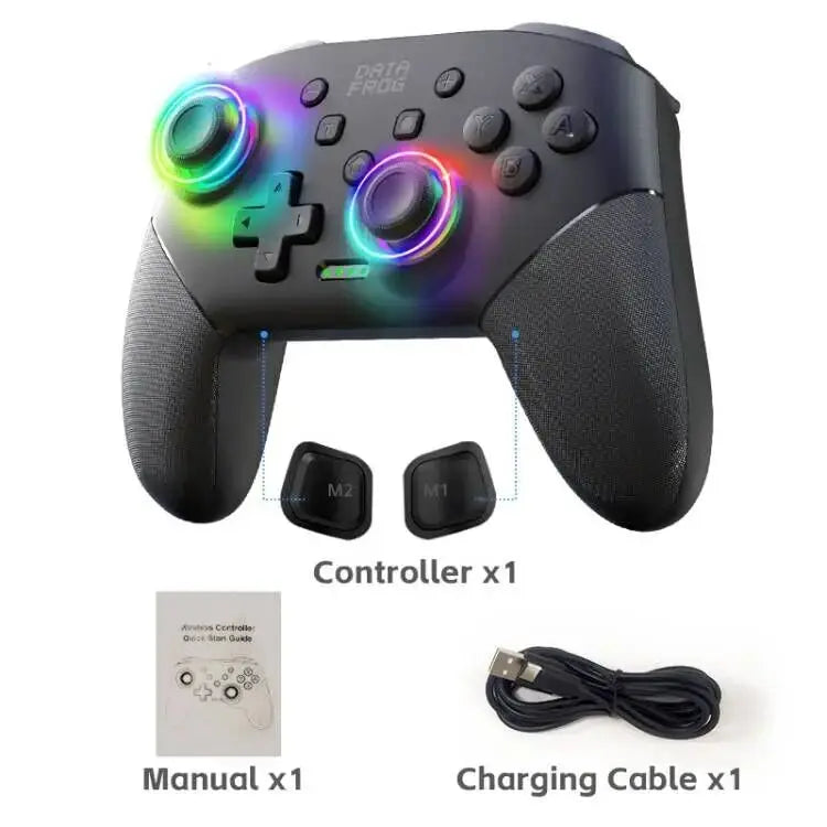 Manette Pro Switch DATA FROG – RGB | Gyroscope | Turbo | 15h