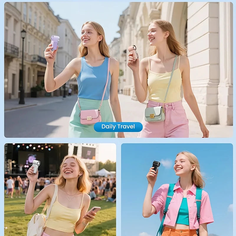 Mini handheld fan, portable small electric fan, USB charging portable pocket fan, suitable for outdoor, travel, and office use TechVisio
