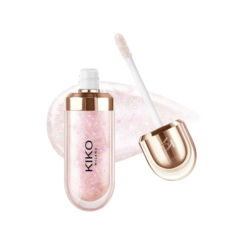 Original Kiko 3D Mirror Lip Glaze Waterproof Non Fading and Non Stick Cup Gentle Bean Paste Color Fine Shiny Point Charm Red TechVisio