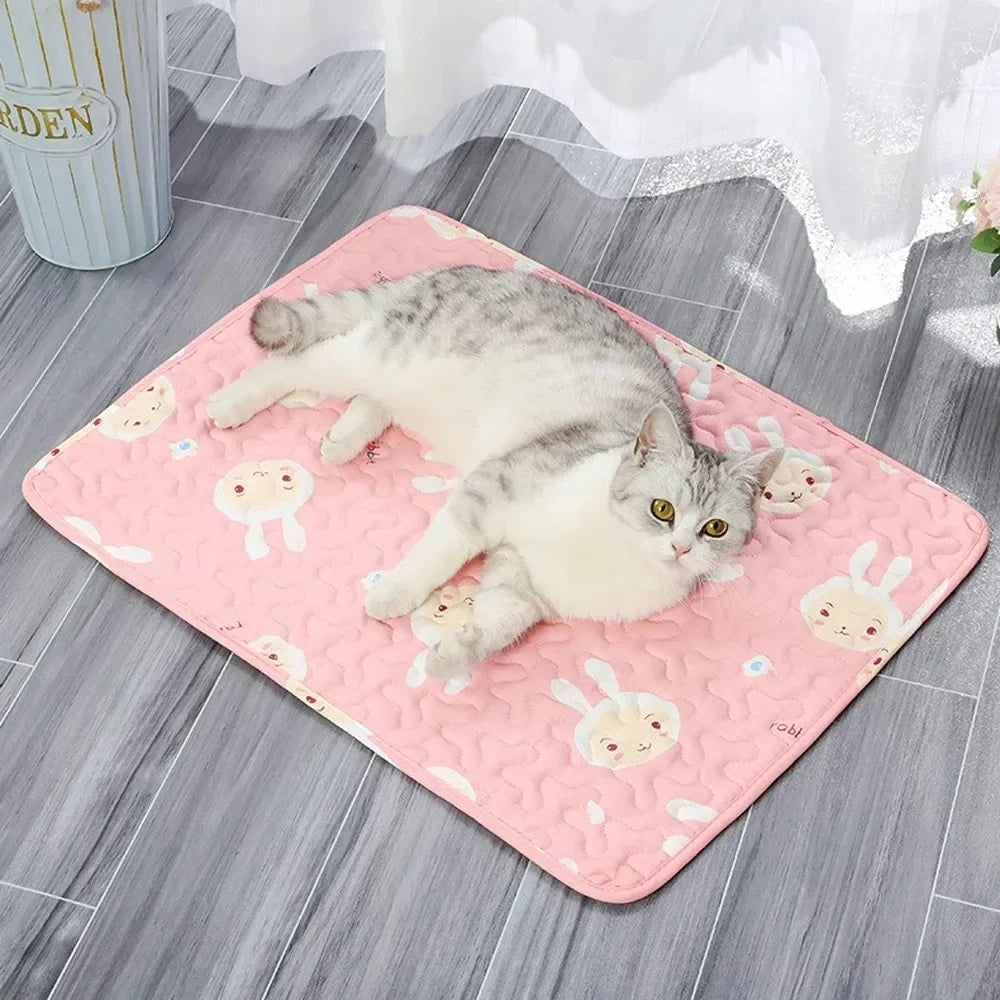 Summer Mat Pet Cooling Ice Blanket Mat Moisture Proof Dog Floor Sofa Cushion Skin Friendly Cat Sleep Breathable Pet Bed Covers TechVisio