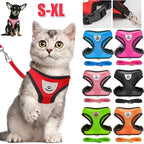 Cat Dog Harness with Lead Leash Adjustable Vest Polyester Mesh Breathable Harnesses Reflective Sti for Small Dog Cat Accessories TechVisio