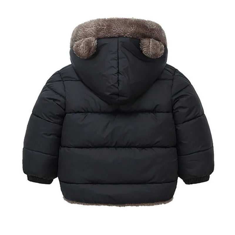 Boys Girls Thick Jackets Winter Kids Padded Fleece Warm Coats Children Hooded Cotton Outerwear Kids Clothes Cashmere Snowsuit TechVisio