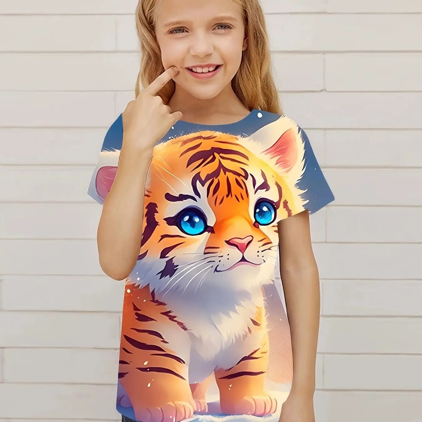 Children's Clothing Cute 3D Cat Graphic Print Short Sleeve Tops Kids Clothes T-Shirt Casual Pullover Child Boys Girls Summer TechVisio