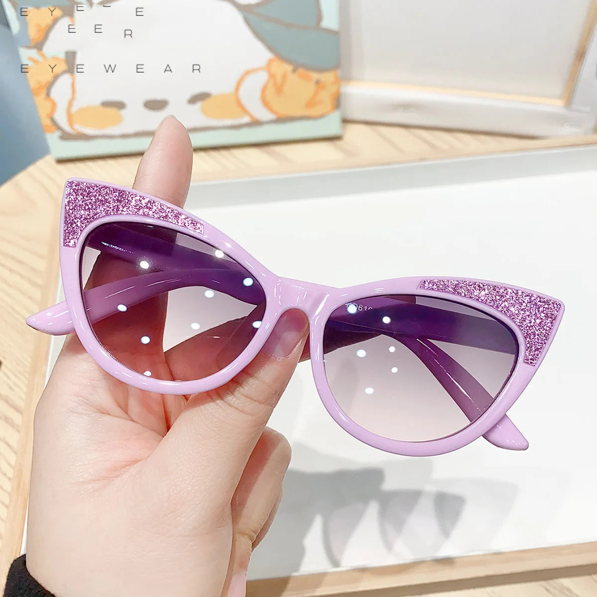 Lovely Cat Eye Children Sunglasses Shiny Bowknot Sun Glasses Kids Cute Baby Eyewear Trend Girls Boy Eyeglasses TechVisio