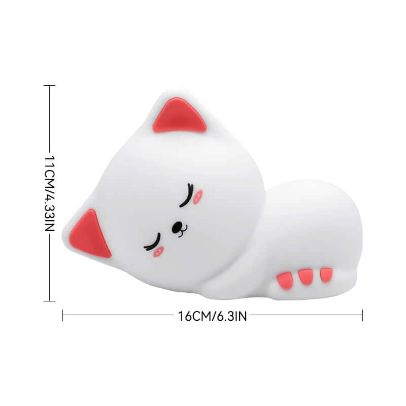 Veilleuse Chat Endormi – Lumière Colorée ou Chaude, Variateur Tactile TechVisio