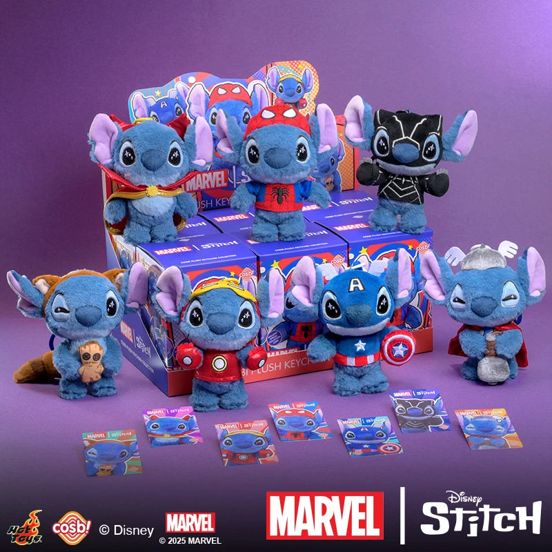 Stitch x Marvel Blind Box – Figurine Peluche Superhéros 14cm