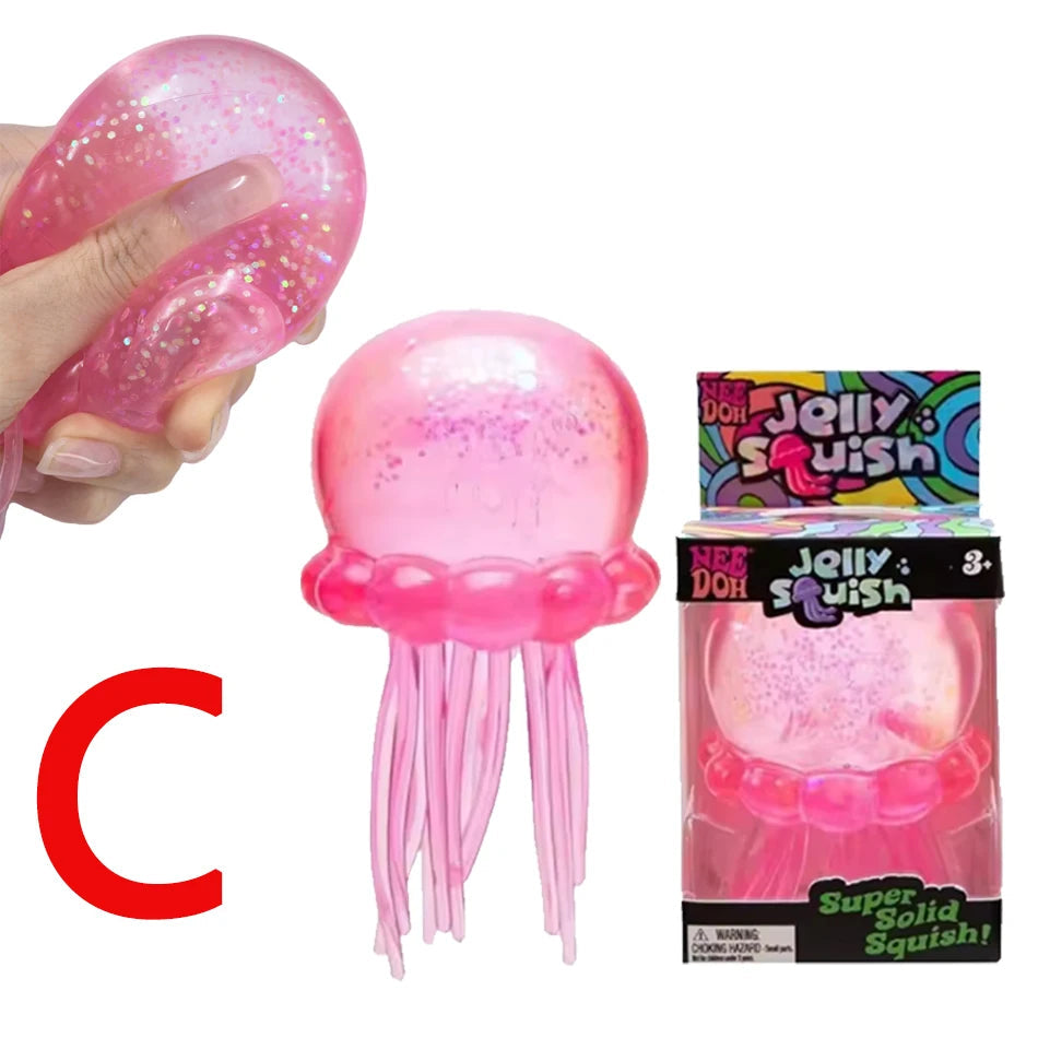 Squishy Méduse & Pieuvre Kawaii Jelly Water Anti-Stress – Boîte Cadeau TechVisio