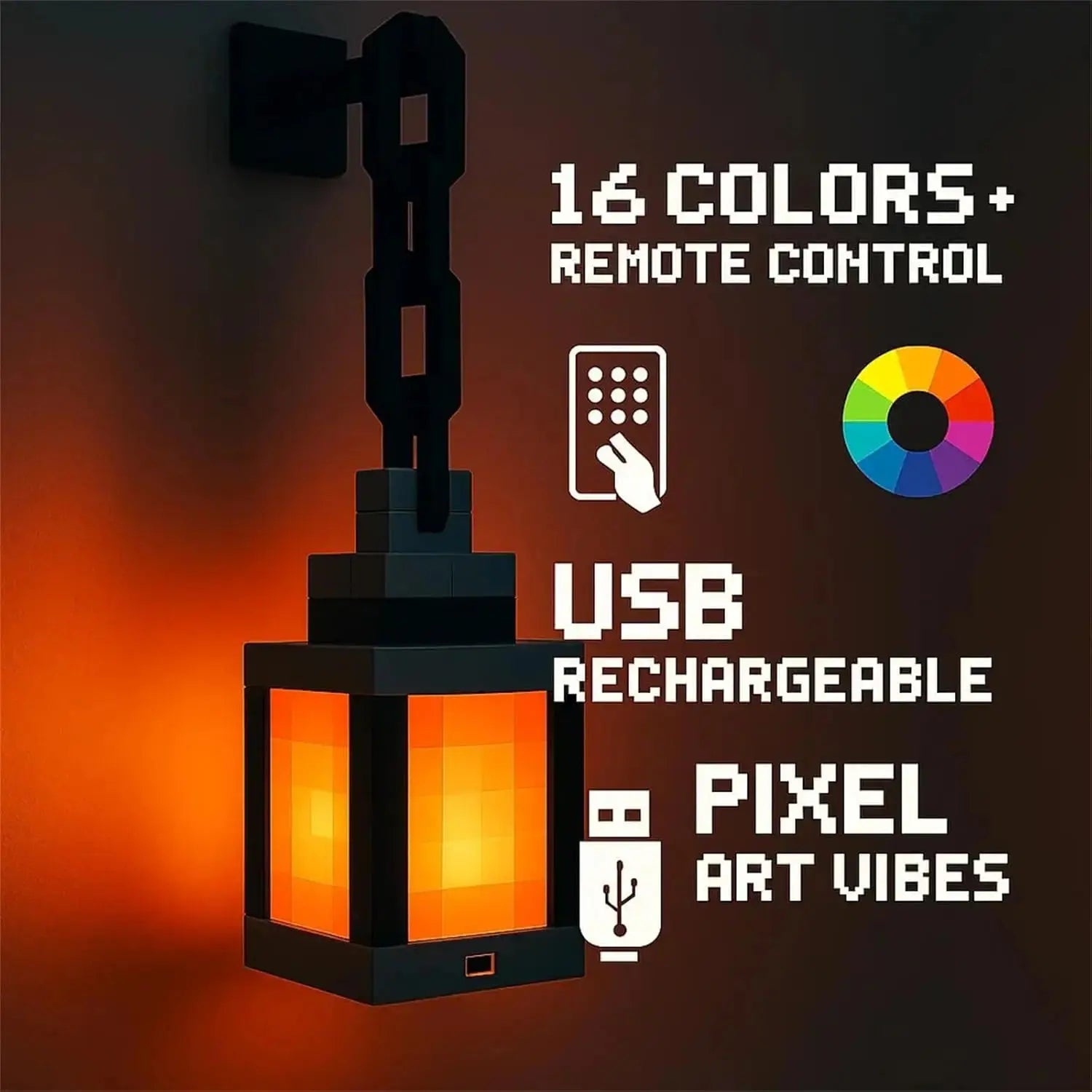 Lanterne Pixel LED 16 Couleurs – Veilleuse DIY USB TechVisio