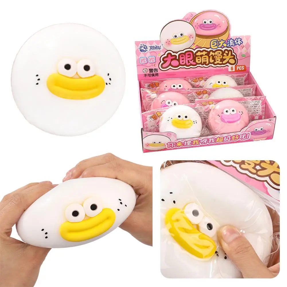 Cute Big Eyed Bun Squishy Toy, Giant Fluid Funny Mochi Squeeze Toy, Fidget Toy Kawaii Party Favors Kids Birthday Gifts Random TechVisio