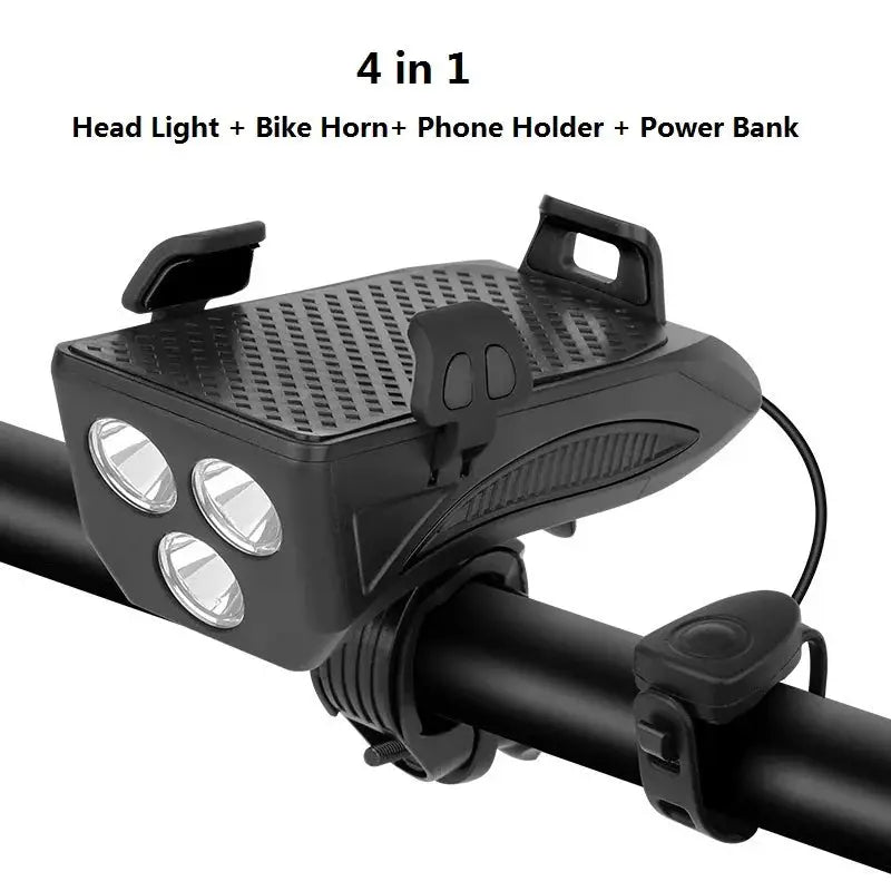 Support Vélo GOLDFOX 4-en-1 – LED 400lm | Klaxon 130dB | Batterie 4000mAh TechVisio