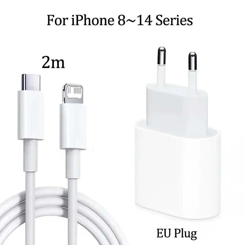 Chargeur iPhone 20W USB-C KEAI – Charge Rapide + Câble Inclus TechVisio