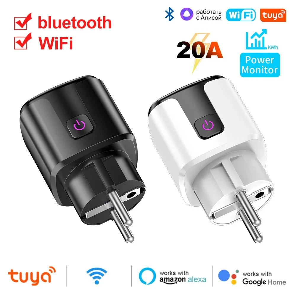 Tuya 20A WiFi+BT Smart Plug – 20A | Energy Monitoring | Alexa Google Home