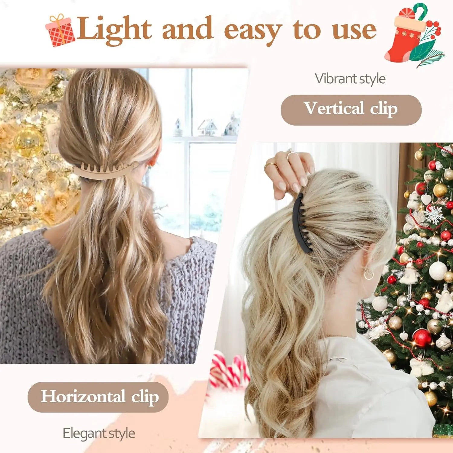 5 Pieces Banana Hair Clips for Women Strong Grip Non-Slip Hair Claws for Thick Hair 5 Inch Versatile Hair Accessories for Gift TechVisio