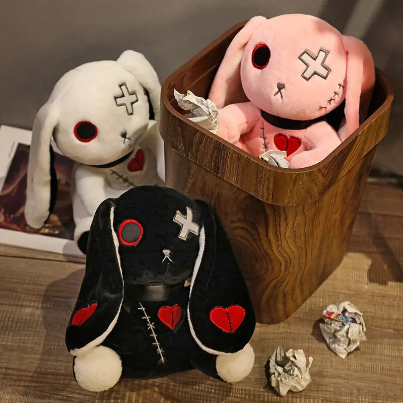 Spooky Gothic Bunny Stuffed Crazy Rabbit Plush Toys, Spooky Gothic Bunny Stuffed Animal Cute Horror Dreadful Bunny Doll, For Hal TechVisio