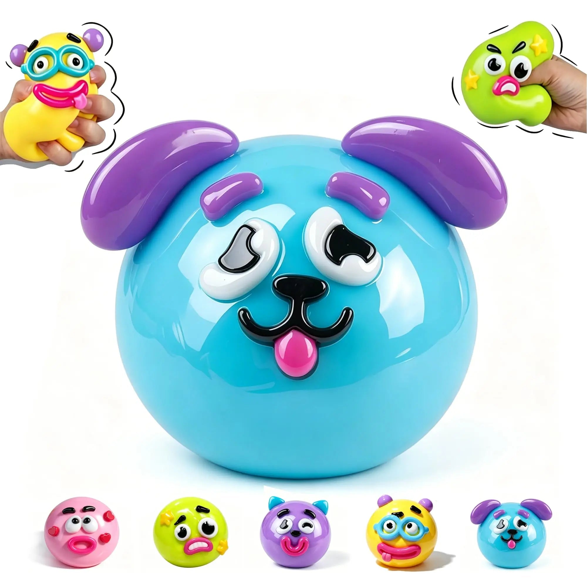 Smushers Squishy DIY Curiosities Dog Face Swap Soft Moldable Slow Rise Squeeze Toy Blind Box Relaxing Sensory Gift TechVisio